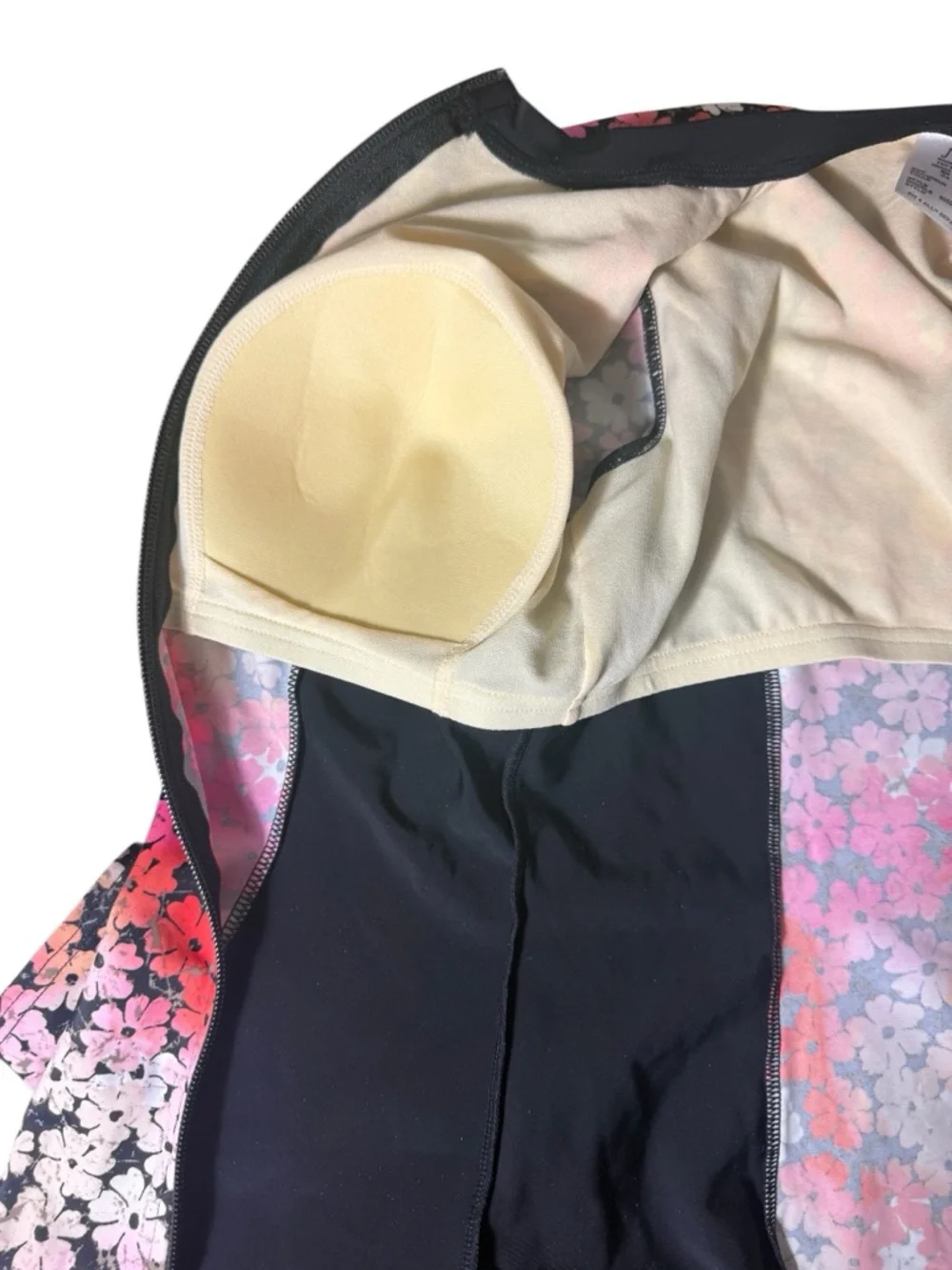 Fit4U Floral Zip Rash Guard Size 8 Fits Small Built-In Bra Pink Multi-Color - Picture 5 of 8